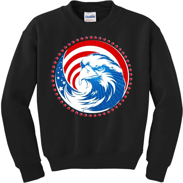 American Patriot Eagle Emblem Kids Sweatshirt