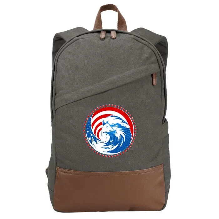 American Patriot Eagle Emblem Cotton Canvas Backpack