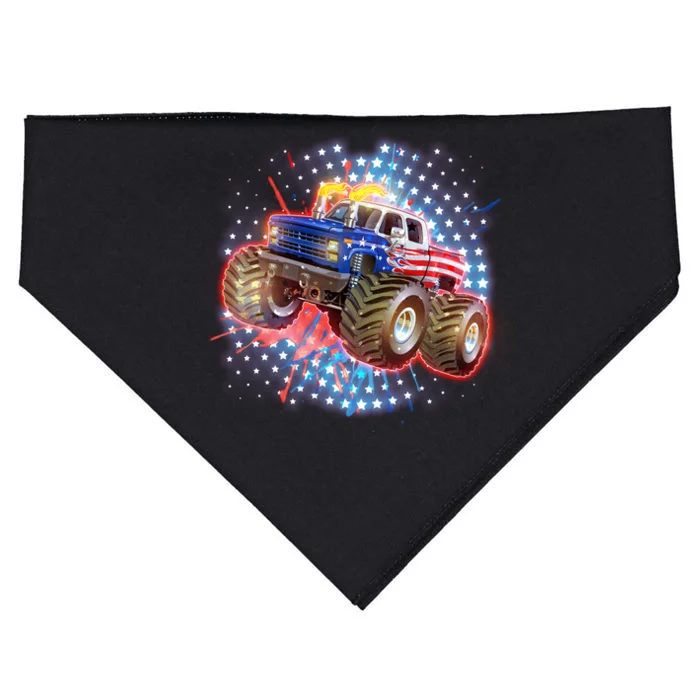 American Patriotic Monster Truck USA USA-Made Doggie Bandana