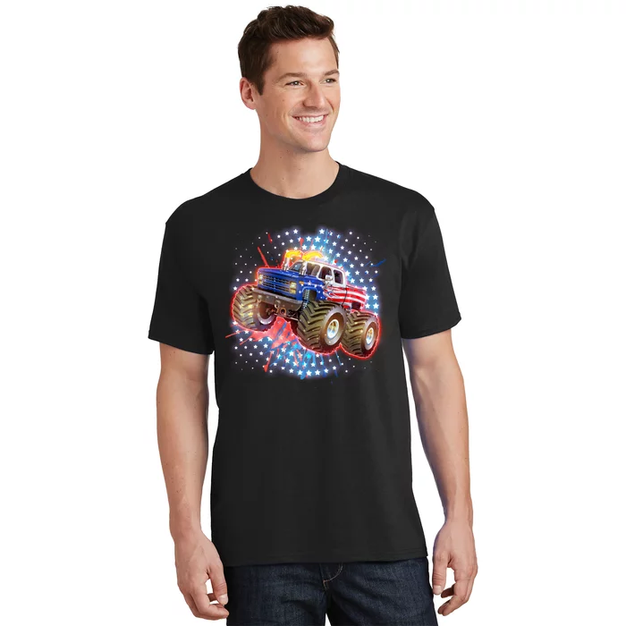 American Patriotic Monster Truck USA T-Shirt