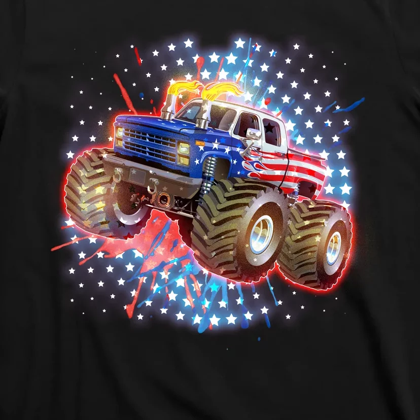 American Patriotic Monster Truck USA T-Shirt