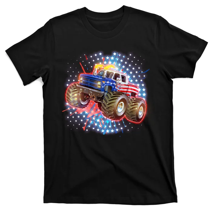 American Patriotic Monster Truck USA T-Shirt