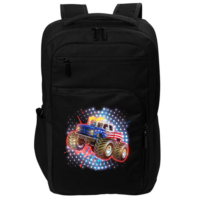 American Patriotic Monster Truck USA Impact Tech Backpack