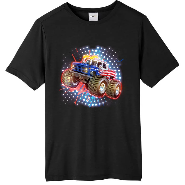 American Patriotic Monster Truck USA ChromaSoft Performance T-Shirt