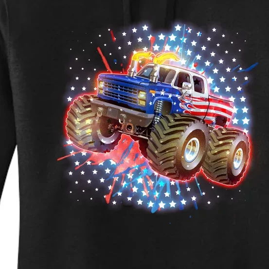 American Patriotic Monster Truck USA Women's Pullover Hoodie