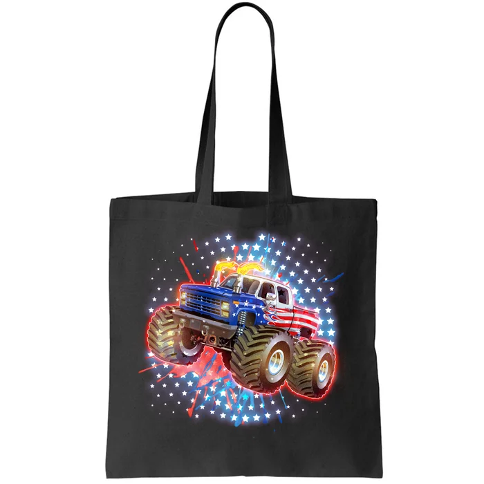 American Patriotic Monster Truck USA Tote Bag