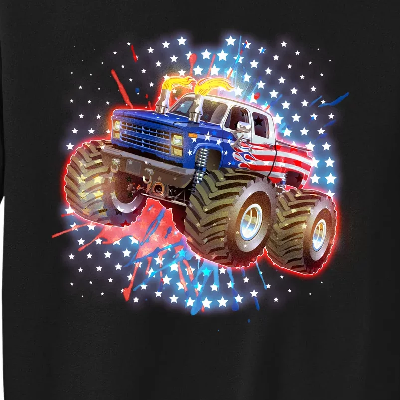 American Patriotic Monster Truck USA Tall Sweatshirt