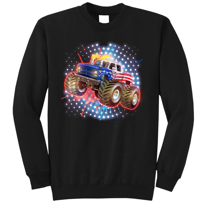 American Patriotic Monster Truck USA Tall Sweatshirt