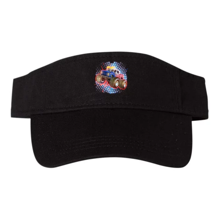 American Patriotic Monster Truck USA Valucap Bio-Washed Visor