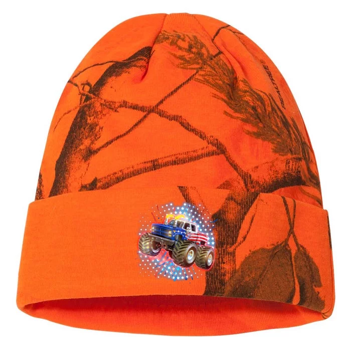 American Patriotic Monster Truck USA Kati - 12in Camo Beanie