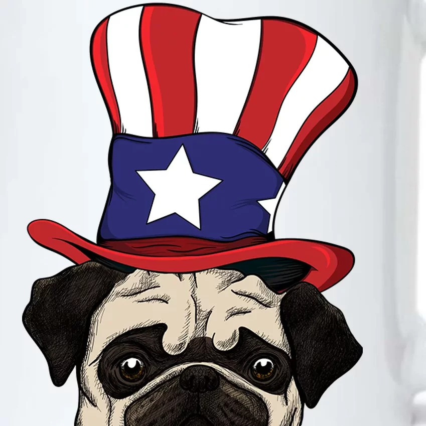 American Patriotic Pug Black Color Changing Mug