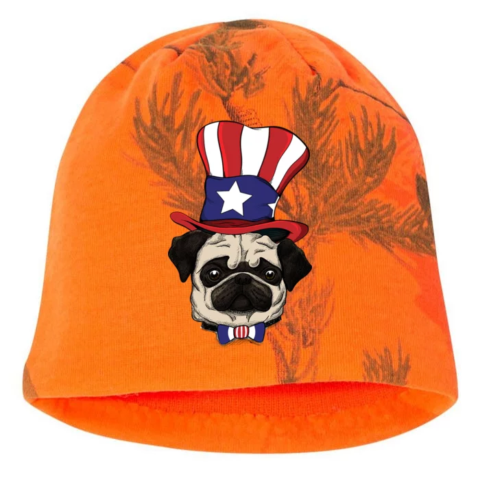 American Patriotic Pug Kati - Camo Knit Beanie