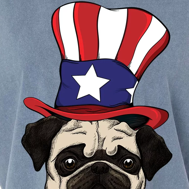 American Patriotic Pug Garment-Dyed Women's Muscle Tee