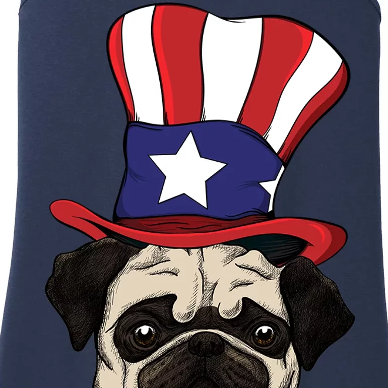 American Patriotic Pug Ladies Essential Tank