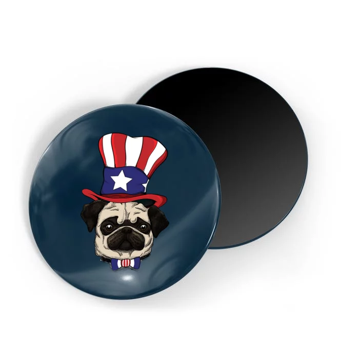 American Patriotic Pug Magnet