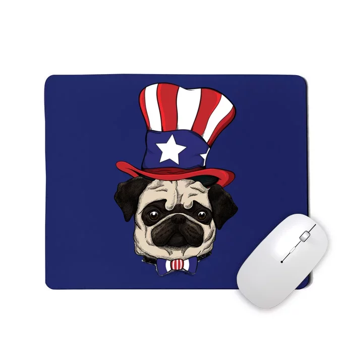 American Patriotic Pug Mousepad