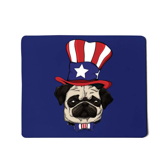 American Patriotic Pug Mousepad