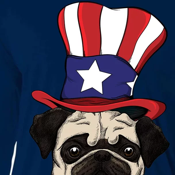 American Patriotic Pug Cooling Performance Long Sleeve Crew