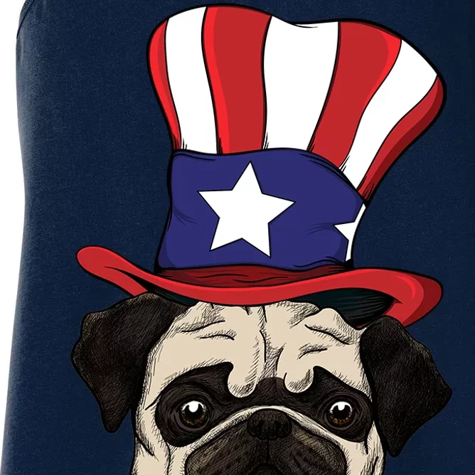 American Patriotic Pug Women's Racerback Tank