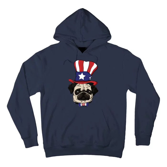 American Patriotic Pug Tall Hoodie