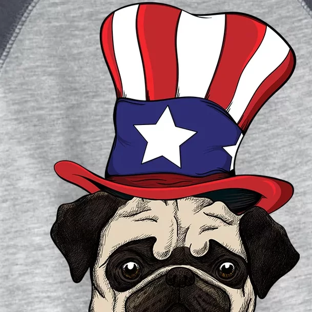 American Patriotic Pug Toddler Fine Jersey T-Shirt