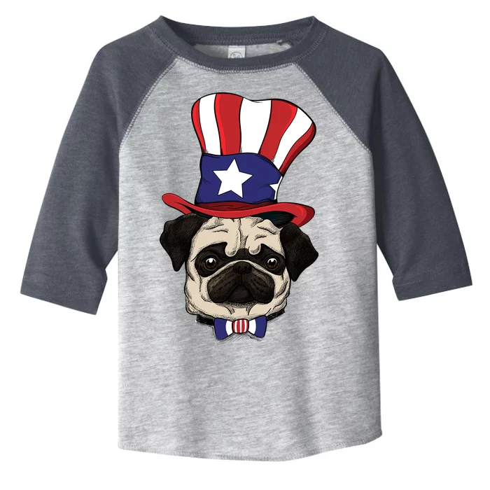 American Patriotic Pug Toddler Fine Jersey T-Shirt