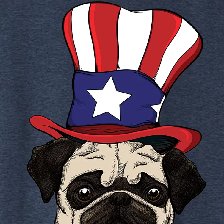 American Patriotic Pug Women's Crop Top Tee