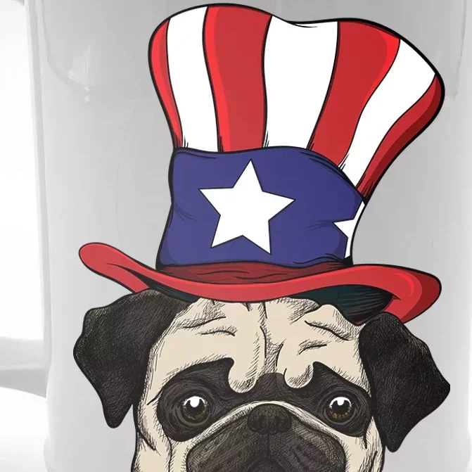 American Patriotic Pug Front & Back Beer Stein