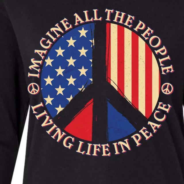 American Peace: People Living life In Peace Womens Cotton Relaxed Long Sleeve T-Shirt