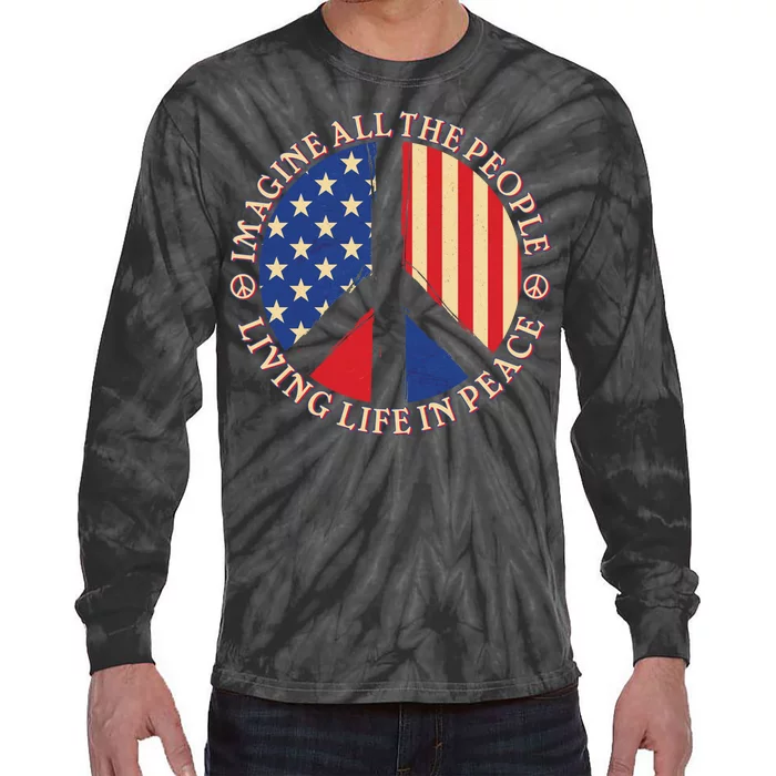 American Peace: People Living life In Peace Tie-Dye Long Sleeve Shirt