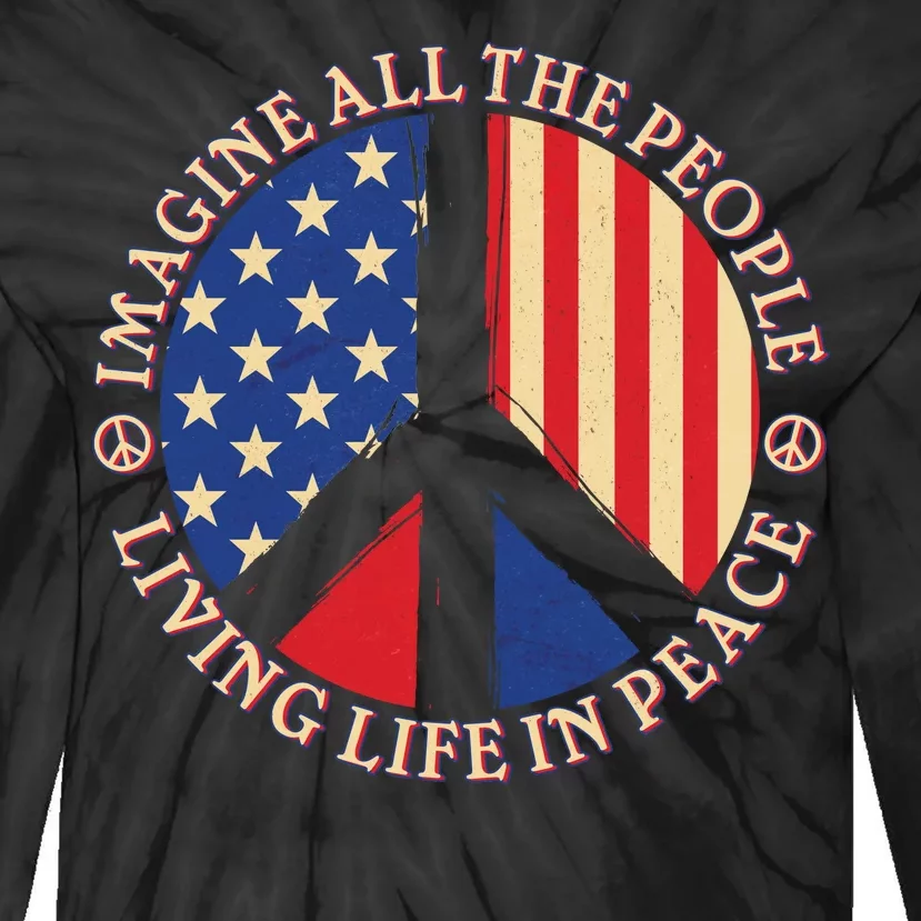 American Peace: People Living life In Peace Tie-Dye Long Sleeve Shirt