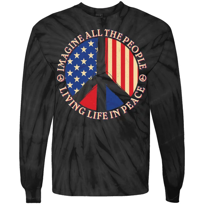 American Peace: People Living life In Peace Tie-Dye Long Sleeve Shirt