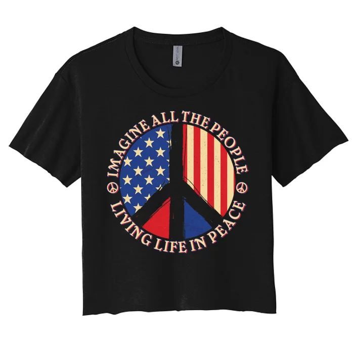 American Peace: People Living life In Peace Women's Crop Top Tee