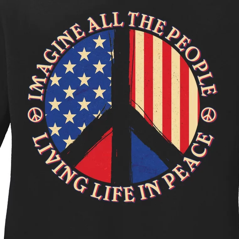 American Peace: People Living life In Peace Ladies Long Sleeve Shirt