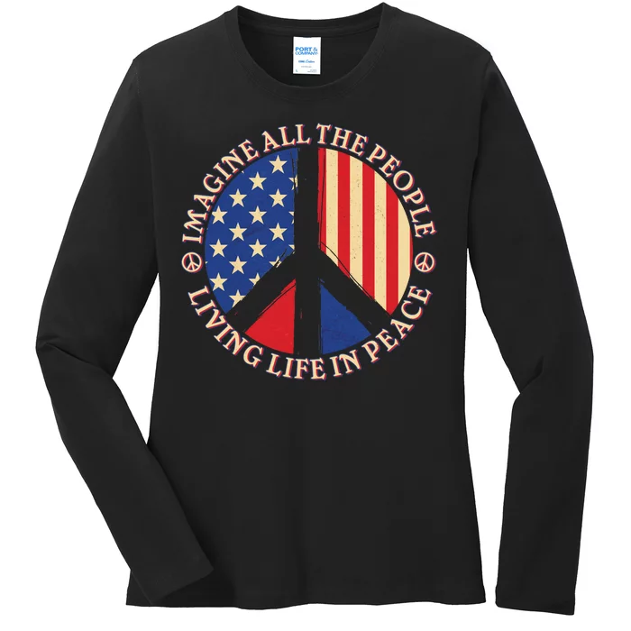 American Peace: People Living life In Peace Ladies Long Sleeve Shirt