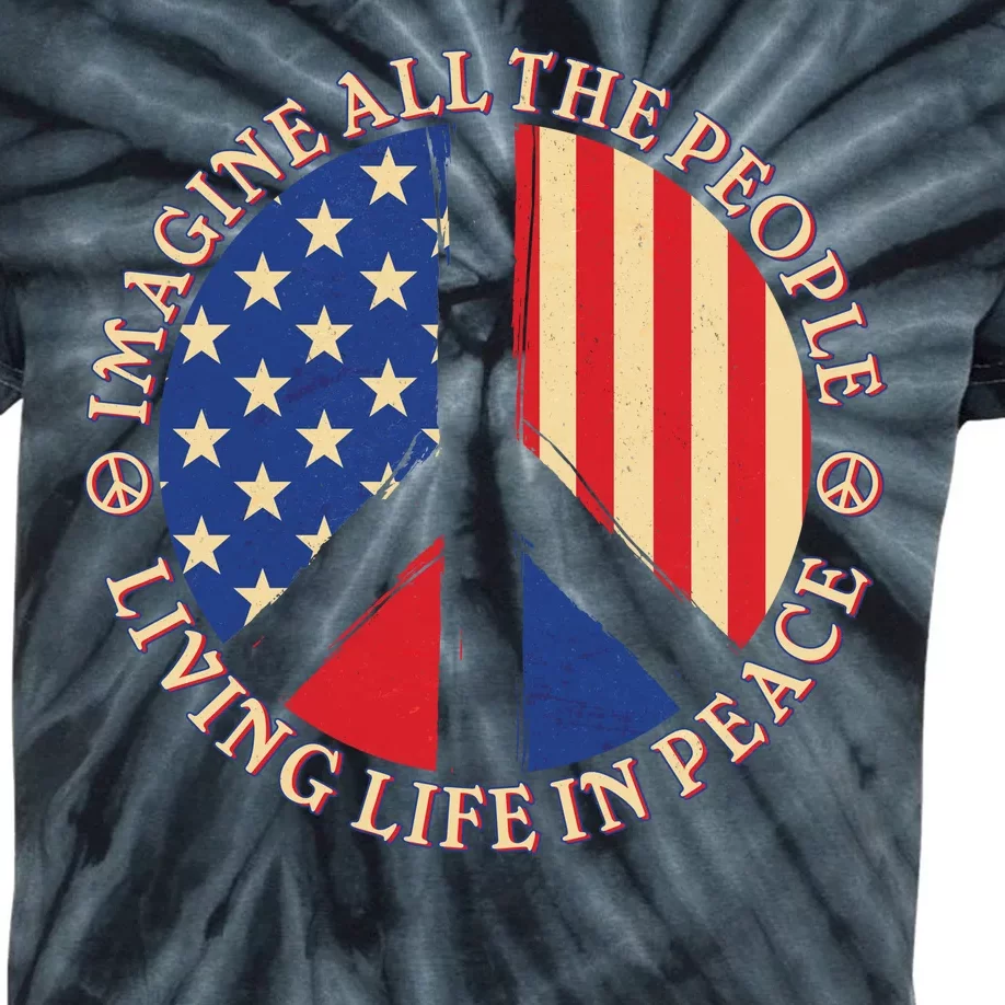 American Peace: People Living life In Peace Kids Tie-Dye T-Shirt