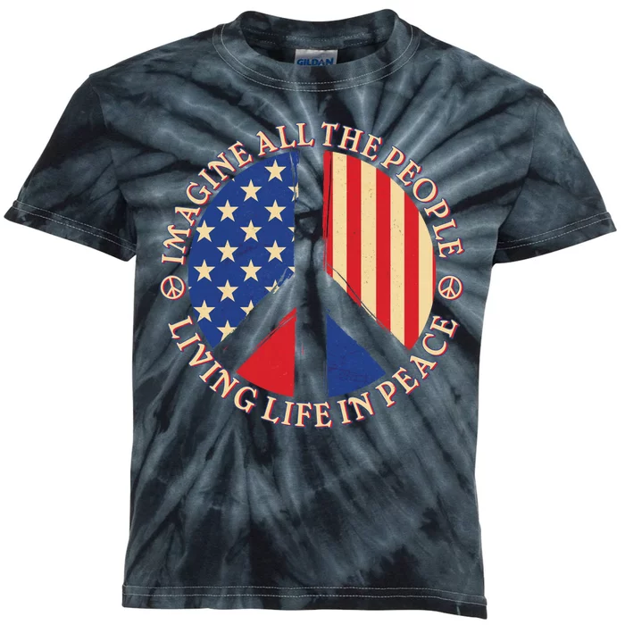 American Peace: People Living life In Peace Kids Tie-Dye T-Shirt