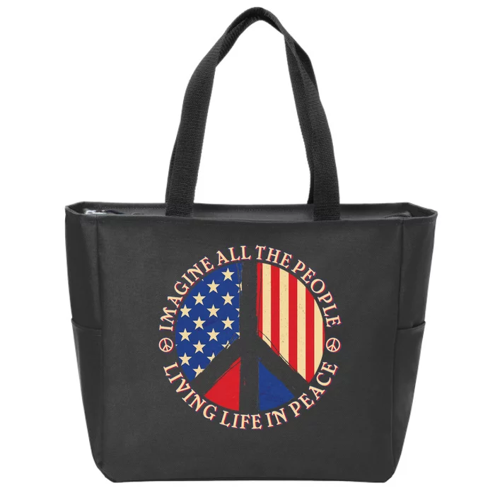 American Peace: People Living life In Peace Zip Tote Bag