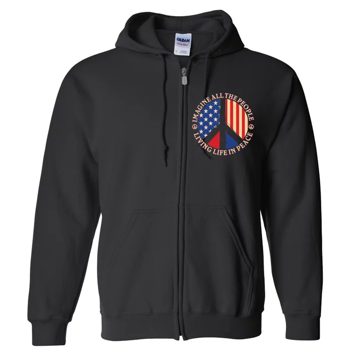 American Peace: People Living life In Peace Full Zip Hoodie