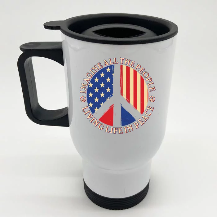 American Peace: People Living life In Peace Front & Back Stainless Steel Travel Mug