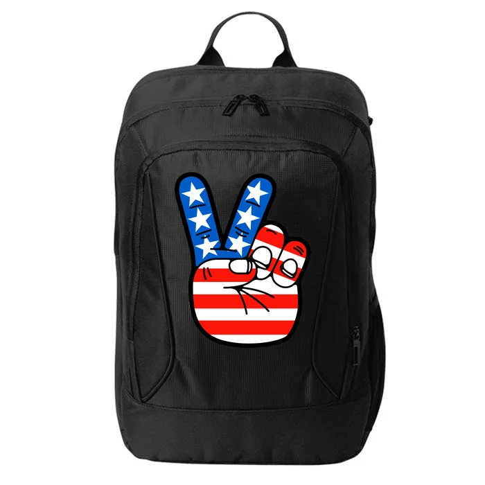 American Peace Sign Flag City Backpack