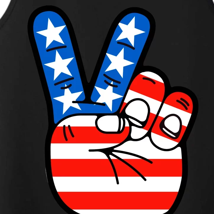 American Peace Sign Flag Performance Tank