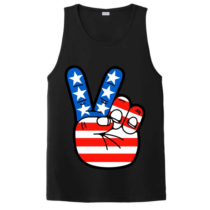 American Peace Sign Flag Performance Tank