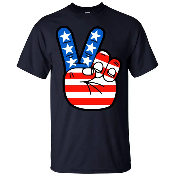 American Peace Sign Flag Tall T-Shirt