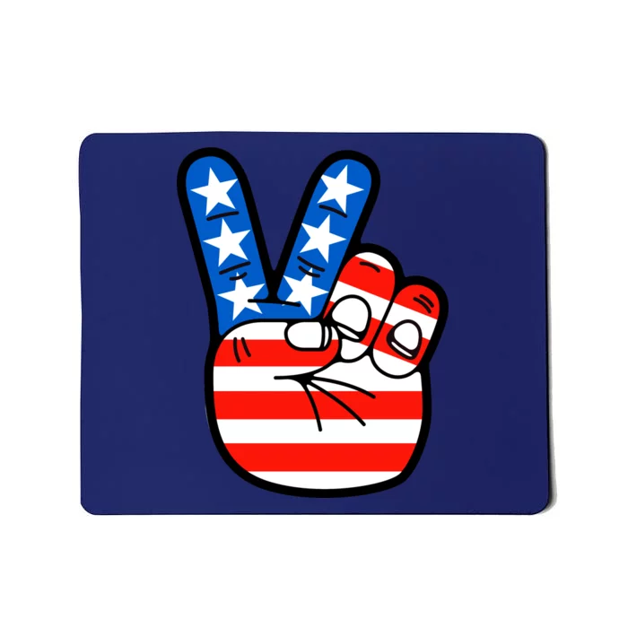 American Peace Sign Flag Mousepad