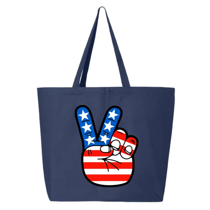 American Peace Sign Flag 25L Jumbo Tote