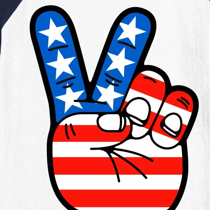 American Peace Sign Flag Baseball Sleeve Shirt