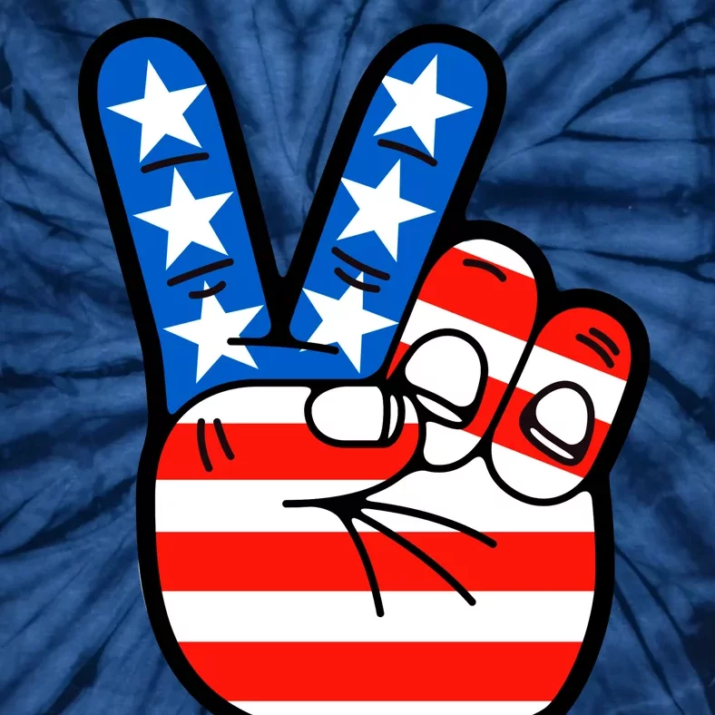 American Peace Sign Flag Tie-Dye T-Shirt