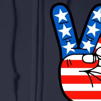 American Peace Sign Flag Full Zip Hoodie