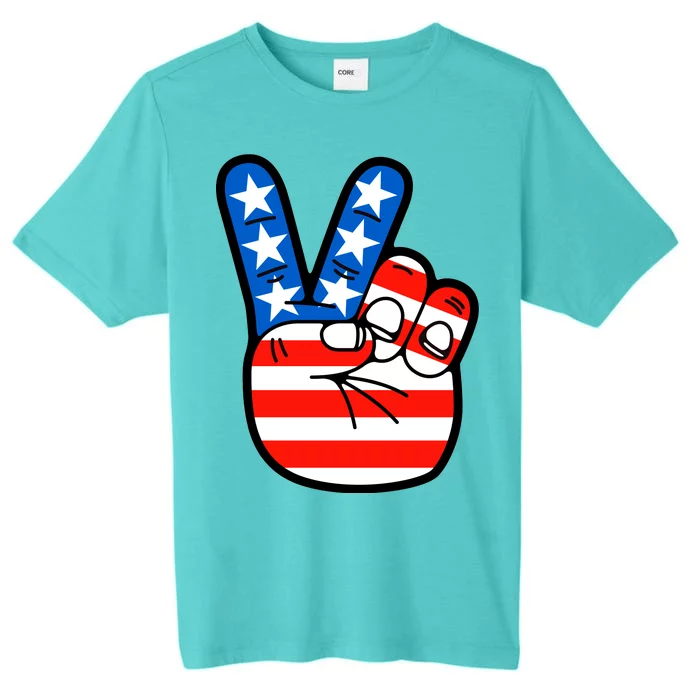 American Peace Sign Flag ChromaSoft Performance T-Shirt